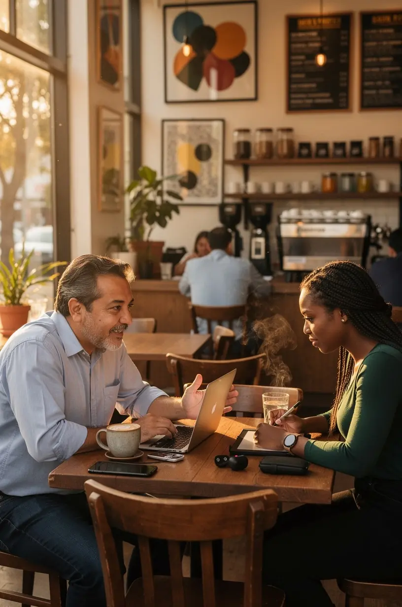 Illustration of interconnected digital devices showcasing automation tools for boosting productivity.
