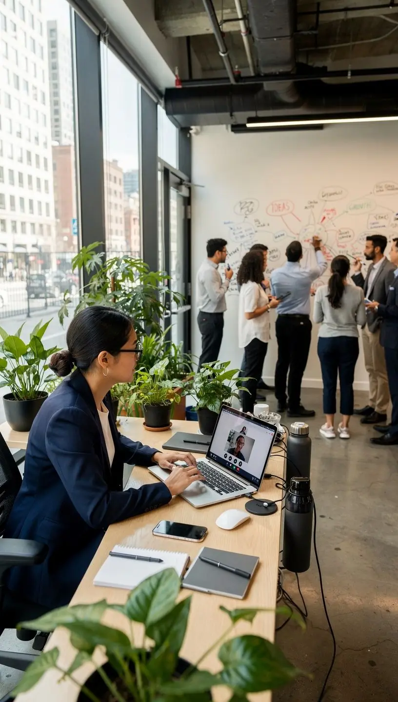 Professional reviewing charts on a tablet, symbolizing technology-driven decision-making and time management.