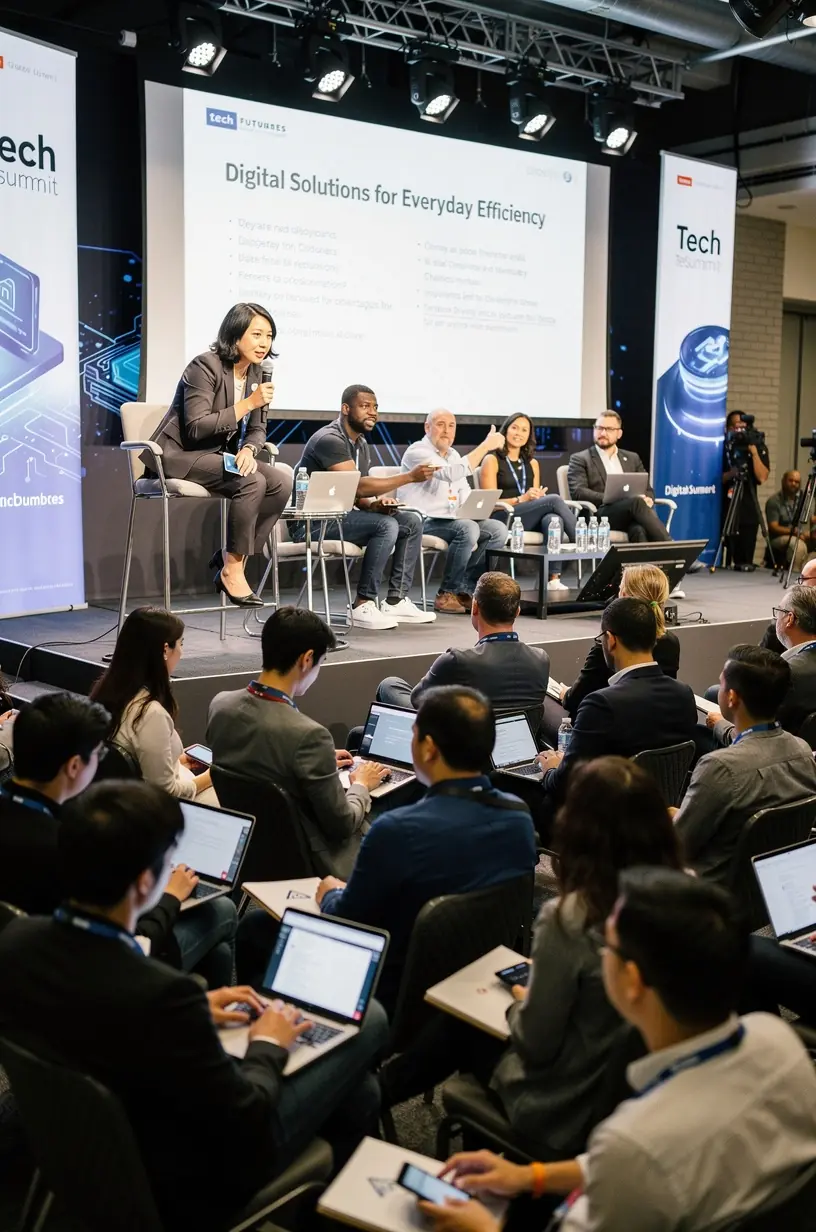 Workspace featuring multiple screens with data analytics and planning software, representing streamlined workflows.